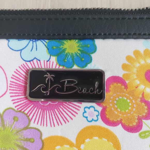 California Beach Cosmetics Case Mini Paisley Purse Neoprene You Fill Me Joy 9x5 - Picture 5 of 9